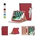 Produktbild ISIN Tablet Fall Serie Apple iPad 9.7 2017,iPad Air 1 und iPad Air 2 Tablet-Modell Premium PU-Leder Schutzhülle Taschen mit Handschlaufe, Mehrere View Engel und Dokument-Tasche (Rot)