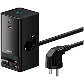 OS-Baseus PowerCombo Dijital Priz 2AC+1U+1C+Geri &Ccedil;ekilebilir-C 65W 1.5m G&uuml;&ccedil; Kablosu ile AB Siyah