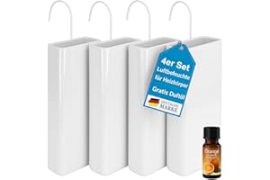 MY-GOODBUY24 Luftbefeuchter für Heizung Set inkl. Haken - Keramik 380ml Wasserverdunster - weiß beige - Wasserverdunster verdampfer verdunster Luftreiniger - Neutral - 4 Stück