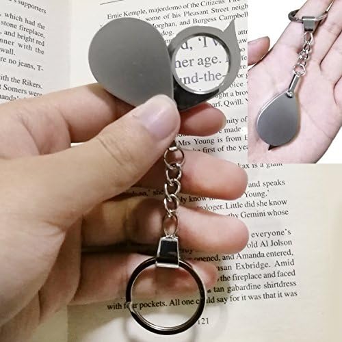 Fordable Mini sized Magnifier with Keychain, Lightweight and Portable 0.8-Inch 3.5X Magnifying Loupe by COSTIN OPTICS