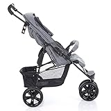ABC Design Dreirad-Buggy Treviso 3 – mit drehbarem Doppelrad, Rückenlehne 5-fach bis Liegeposition verstellbar, Kinderwagen / Sportwagen ab 6 Monaten, abnehmbares Verdeck mit Sichtfenster – Grau - 4