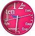 Produktbild Wanduhr Pink Hingucker kein Ticken Lautlos Metallgehäuse