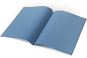 THE DYSLEXIA SHOP 9" x 7" - 10mm Lined Tinted Paper - Exercise Book Yellow Cover - Blue - Pack of 10