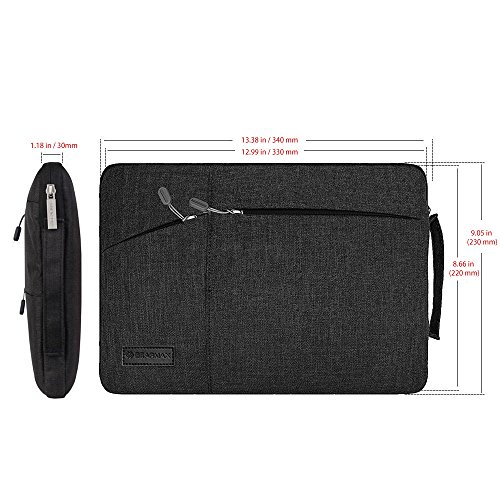 Yarrashop® 11-11,6 Zoll Business Laptop Netebook Hülle Sleeve Tasche einfachen Stil Wasserabweisendes Nylongewebe Notebook Sleeve für Macbook Air Pro/ Notebook / Surface / Dell Tasche(11 Inch,Schwarz) - 6