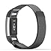 Produktbild MoKo Fitbit Charge 2 Armband - Milanaise Edelstahl Replacement Wrist Band Strap Watchband Uhrband Uhrenarmband Erstatzband mit Magnet-Verschluss und Metallschließe für Fitbit Charge 2 Smartwatch Zur Herzfrequenz und Fitnessaufzeichnung, Schwarz