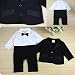 Healthy Clubs 2pcs Baby Boy Party Blazer Coat Romper Bodysuit Set