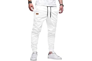 Jolicloth Men's Trousers Cargo Jogger Work Cotton Casual Sweatpants Outdoor Elasticated Waist Drawstring Pants with Pockets