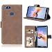 Produktbild Huawei Honor 7X Hülle, Honor 7X Handyhüle, Alfort Retro Matte Einfarbige Farbe Prämie PU Ledertasche Multifunktional Lederhülle Tasche Wallet Case Cover Schutzhülle für Huawei Honor 7X Smartphone 5.93" mit 3 Kartensteckplatz / Foto-Slot und Standfunktion ( Beige )