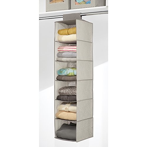 InterDesign 04471EU Chevron Weiche Aufbewahrungskiste, Pullover-Organizer mit 6 Regalen, taupe / naturfarben - 2