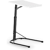 KITHOME - Folding Side Table with Adjustable Height, 43 x 43 x 63/68/73 cm, White