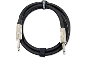 ELAORY Cable de altavoz de 1/4" a 1/4" - 12 AWG profesional para altavoces de bajo/guitarra para amplificador, color negro (1,8 m)