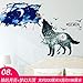 Produktbild MEIWALL 3D-Poster Decke Dach Wolf + Sky Wandsticker Wandaufkleber für Kinder Kinderzimmer Schlafzimmer Wohnzimmer Küche Kinderzimmer Wand Kunst Dekor Aufkleber