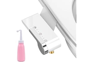 Bidet für Toilette, YEAUPE PRO Nicht Elektrisch Bidet Toilettenaufsatz mit Einziehbare selbstreinigende Doppeldüsen, Einstellbarer Druckschalter für Kaltes Wasser (Bidet Einsatz Für Toilette,Silber)
