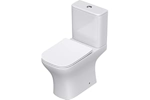 DB DUROVIN BATHROOMS Durovin Bathrooms Close Coupled Toilet with Soft Close Seat and Cistern - Rimless Toilet Pan