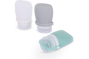 NiCoLa Reiseflaschen-Set, Mini-Kosmetikflaschen, Silikon-Reiseflaschen, 3 Stück, 30 ml, auslaufsichere Reiseflaschen für Shampoo, Conditioner, Lotion, transparent, minzgrün)