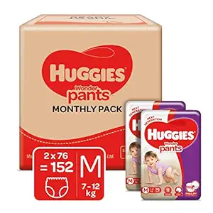 Huggies Wonder Pants Diapers Monthly Pack, Medium (152 Count)