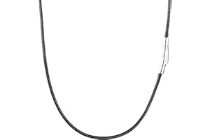 RWQIAN Cordon Collier pour Pendentif,Homme Chaine en Cuir de Simili avec Fermoir en Acier,Corde Tressé Collier Noir/Brun Longuer 18-30"(46-76cm)