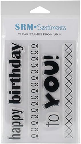 SRM BIG Sentiment Clear Stamps 4"X6"-Happy Birthday