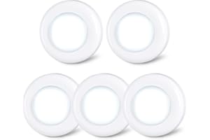 ‎STAR-SPANGLED STAR-SPANGLED Licht Drücken Batterie, Touch Lampe Batteriebetrieben, Schrankbeleuchtung, Unterbauleuchte Küche, Schranklicht, Klebeleuchte, Push Klebelampe, Top Bright LED Lampe, Kaltweiß, 5 Stück