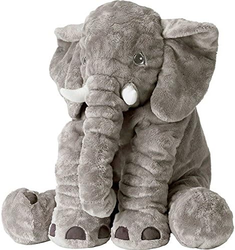 Tplay Stuffed Elephant Animal Large Stuffed Elephant Plush Toy Giant Gifts For Children Kids 16 Inches, Grey