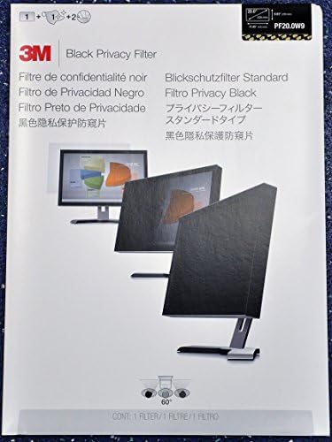 3M PF20.0W9 Black Privacy Filter for Widescreen Desktop LCD Monitor 20"