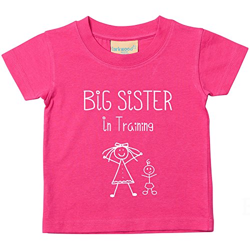 Big Sister in Training Pink Tshirt Baby Toddler Kids Available in Sizes 0-6 Months to 14-15 Years New Baby Sister Gift