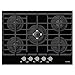 Produktbild Premium Autark Gaskochfeld VLANO PL 705 BK 70 cm Kochfeld Gas / 5 SABAF Gasbrenner/ Stark Brenner / DUAL WOK Brenner / Ceran / Glaskeramik / für 60 cm Unterschrank / Gusstopfträger / Einhand Zündung / schwarz Glas / inkl Flüssiggas Gas 50 mbar / Erdgas 20 mbar Düsen