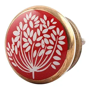 2 Pieces Drawer Hardware | Ceramic Dresser Handles | Purple Knobs for Kids Room | Flower Cabinet and Drawer Pulls | 3.81 cm Knobs