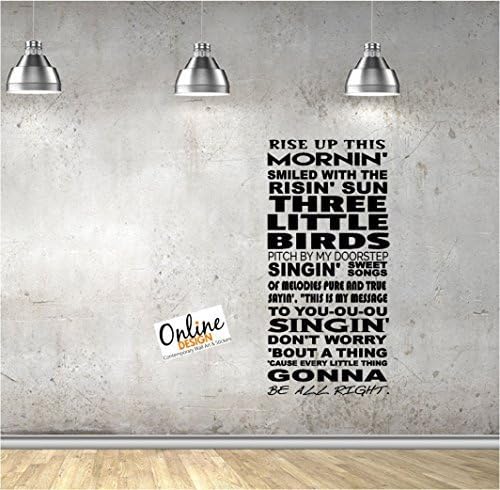 Online Design Rise Up This Mornin' Smiled With the Risin' Sun Three Little Birds wall sayings vinyl lettering home decor decal stickers quotes appliques bob marley