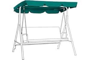Gardenista Garden Replacement Summer Swing Canopy Cover | Water Resistant | Only For Outdoor Seat Hammock (3 Seater, Green)…