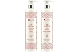Urban Keratin Kit Duo | Shampoing Sans Sulfate | Kit Shampooing et Soin à la Kératine | Shampooing et Conditioner Lissage Brésilien (400ml x2) | Made In France