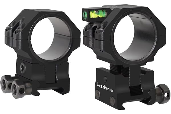 WestHunter Optics - Fixations de Lunettes de Tir Picatinny de Précision, Montures Réglables pour Tube de 34 mm avec Niveau à Bulle, Adaptateur de 30 mm et 25.4 mm | Hauteur Centrale de 34 mm à 40 mm