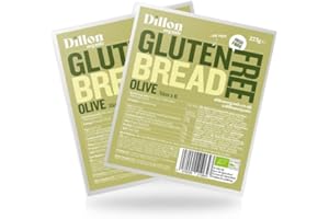 Dillon Organic Gluten-Free Olive Bread | Sliced, Vegan, Low Carb, High Fibre, Diabetic-Friendly, No Preservatives, UPF Free, 275g (Pack of 2)