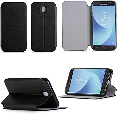 Black Ultra Slim Leather Case for Samsung Galaxy J J7 2017 sm-j730 F Smartphone Protective Flip Case Funda Cover Galaxy 7 2017 Dual Sim 4 G/LTE (PU Leather – Black/Black) – XEPTIO Accessories