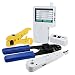 Produktbild Combo Set Netzwerk Kabel Tester Tool Kit - Crimpen Crimper Werkzeug Anlegewerkzeug Abisolierzange Cutter, RJ45 RJ11 USB BNC Flach UTP Cat5 Cat6 Coax Kabel Abisolieren Universal Tool