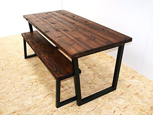Brinkley industrial dining table dark brown