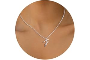HSWYFCJY Collier Lettre Initiale Femme Argent Or Initiale A-Z Coeur Pendentif Collier Acier Inoxydable Personnalisé nom Collier Longueurs Ajustable 45+5cm Cadeau Personnalisé Femme