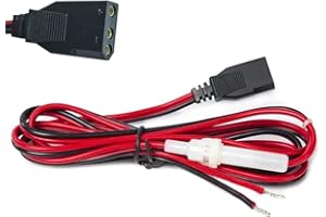 CYSSJF 2-Wire 16-Gauge CB Power Cable, 3 Pin Plug, 59 Inch, Fused Cigarette Lighter Plug, LED Indicator, Compatible with Cobra, Galaxy, Midland, Uniden CB Radios