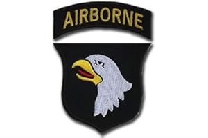 Ohrong Juego de 2 parches tácticos bordados de águilas gritando en el aire 101, insignias de paintball, brazaletes, emblemas (blanco)