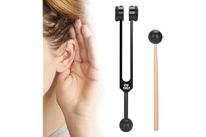 Brrnoo Kamuflaż 136,1 Hz, medyczny kamerton ze stopu aluminium, joga, narzędzie do regulacji terapii dźwięku, wibracje, test uzdrawiający z gumowym młotkiem