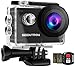 Produktbild KAMTRON 4K Action Kamera Sport Actioncam Wasserdicht - Helmkamera mit 2.4G Fernbedienung WiFi Ultra HD 16MP 170°Weitwinkel 2 Wieder Aufladbare 1050mAh Akkus 19 teiliges Zubehör Kit