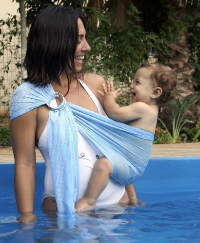 Kangaroobaby® Breathable Carrier Adjustable Ring Water sling for Newborn Baby (Light Blue)