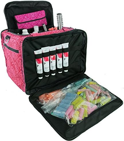 Roo Beauty Mobile Hairdressing Bag in Imperial Pink, Hairdressers Toolbag/Kitbag With Heat Proof Pocket