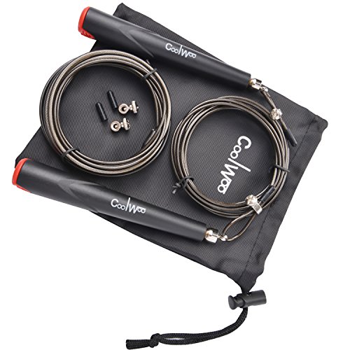 Springseil Speed Rope für Boxen, Crossfit, MMA, WOD und Fitnessübungen, 360 Grad Highspeed blondes Kugellager transportiert Anlage， mit 2 leichtes verstellbares Stahlseil, geeignet nicht nur für Erwachsene und sonder auch für Kinder - 7