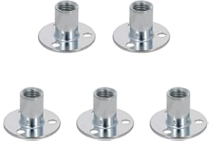 MroMax Lot de 5 écrous à tête plate M12 24 mm en acier au carbone avec base ronde à visser