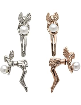 Ohrstecker Ohrringe Ohrhänger Ohrklemme Fake Plug 1 Elfe Engel Silber Gold Rosegold Perle Edelstahl Gothic
