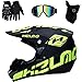 Produktbild C-TK Motorradhelm Offroad, ATV, ADV, UTV, Baja, Go-Kart Ergonomie Low Drag Coefficient Breathable Safety Helm inklusive Goggles/Gloves/Masks,20,S(52~53cm)