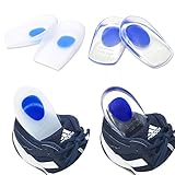 2Pairs 100% Medical Grade Gel Heel Cups and PU Heel Pads For Plantar Fasciitis or Heel Spur