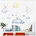 Produktbild XQWZM Cartoon Rabbits On The Moons Clouds Wall Stickers Big Size Baby Room Decoration Children Sleep Sticker Home Decor for Kids Room