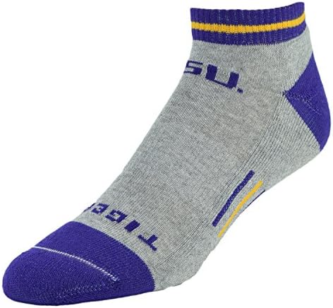 College Edition Heathersome Men's Low Cut Sock, Gray, L